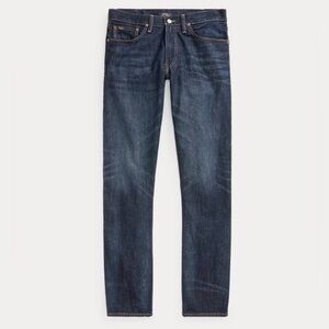 Polo Ralph Lauren Varick Jeans Slim Straight Dark Med Wash 36 X 30 100% Cotton